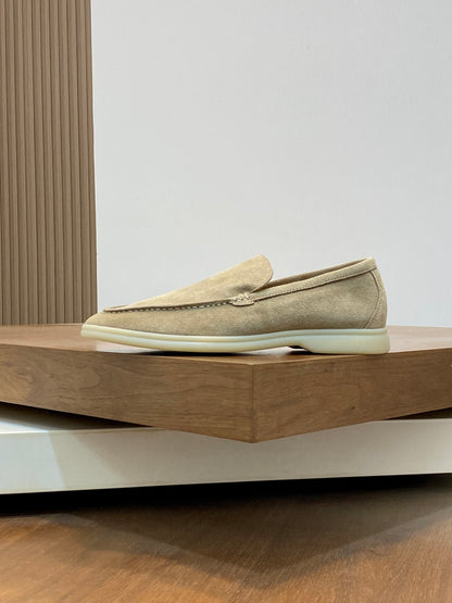 Loro Piana Suede Leather Slip-On Loafers