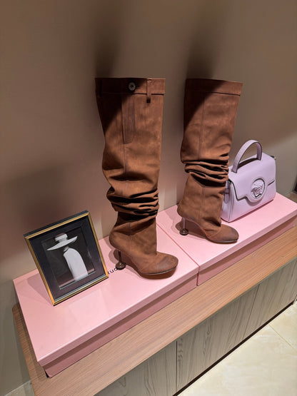 Loewe Classic Pleated Trouser Knee-High Boots