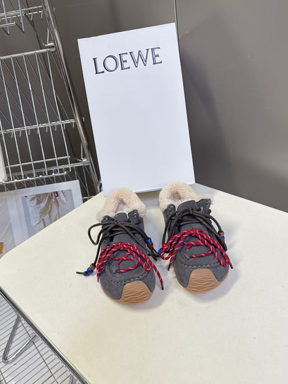 Loewe Autumn/Winter Fur-Lined German Training Sneakers