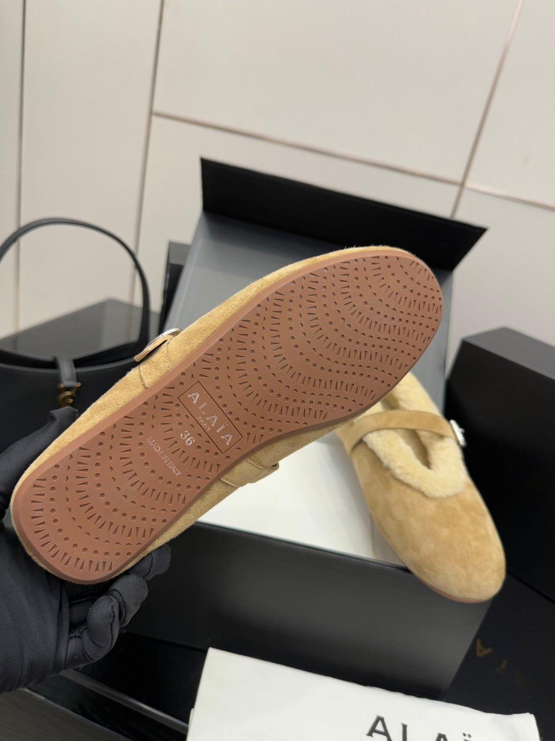 Alaïa Wool-Lined Mary Jane Ballerina Flats – 25SS/FW Collection