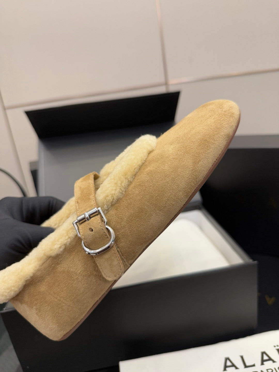 Alaïa Wool-Lined Mary Jane Ballerina Flats – 25SS/FW Collection