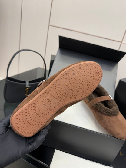 Alaïa Wool-Lined Mary Jane Ballerina Flats – 25SS/FW Collection