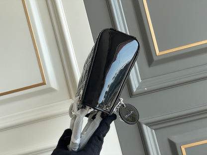 Dior Lady Dior Three-Grid Patent Leather Shoulder Bag