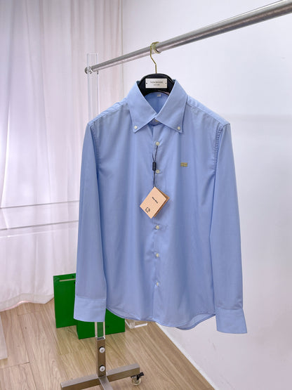 Miu Miu Embroidered Logo Long-Sleeve Shirt – 2025SS