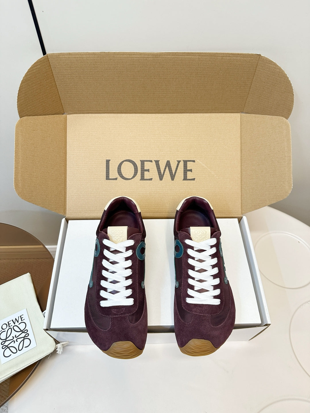 Loewe Ballet Runner 2.0 Burgundy Sneakers