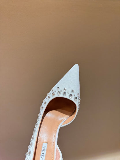 Aquazzura Butterfly Velvet Heeled Sandals – 2025 Spring/Summer Collection