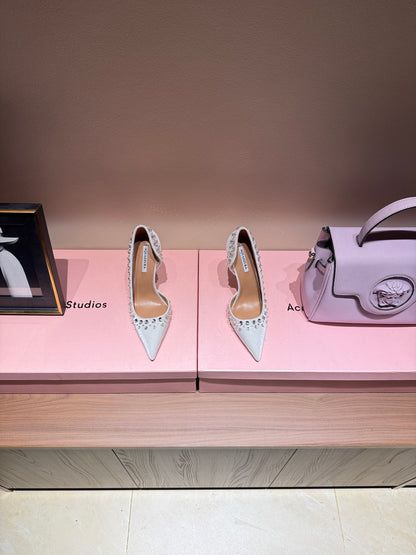 Aquazzura Butterfly Velvet Heeled Sandals – 2025 Spring/Summer Collection