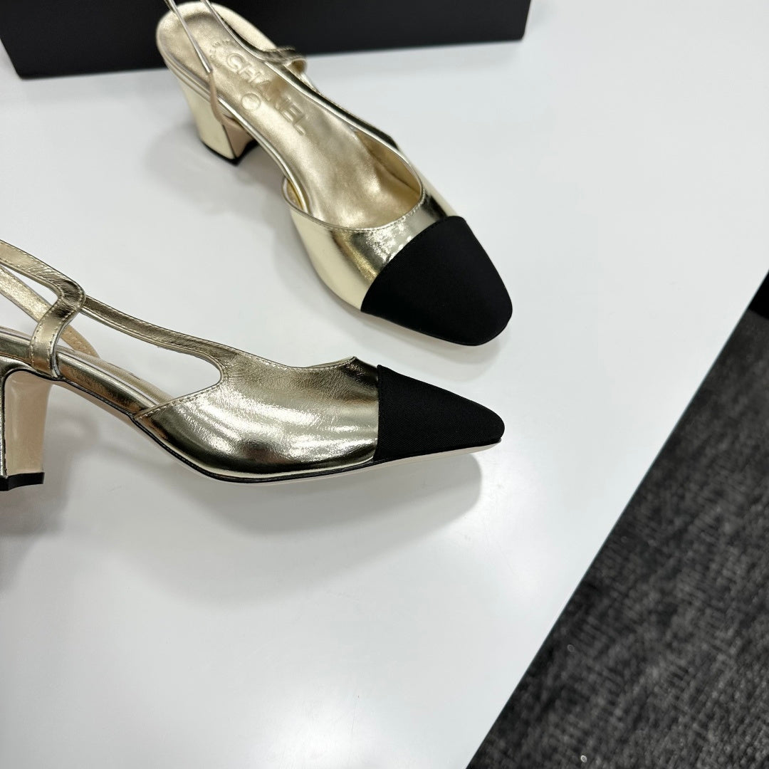 Chanel Classic Two-Tone Slingback Shoes