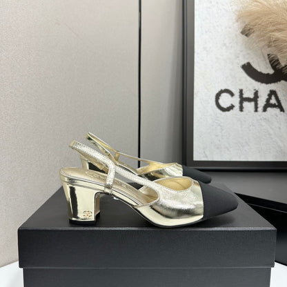 Chanel Classic Two-Tone Slingback Shoes