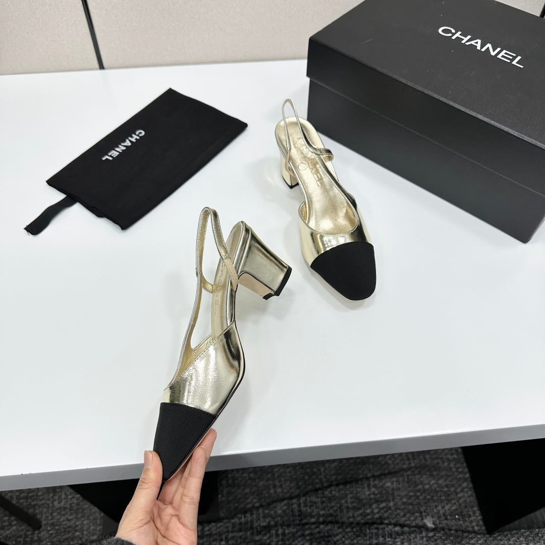 Chanel Classic Two-Tone Slingback Shoes