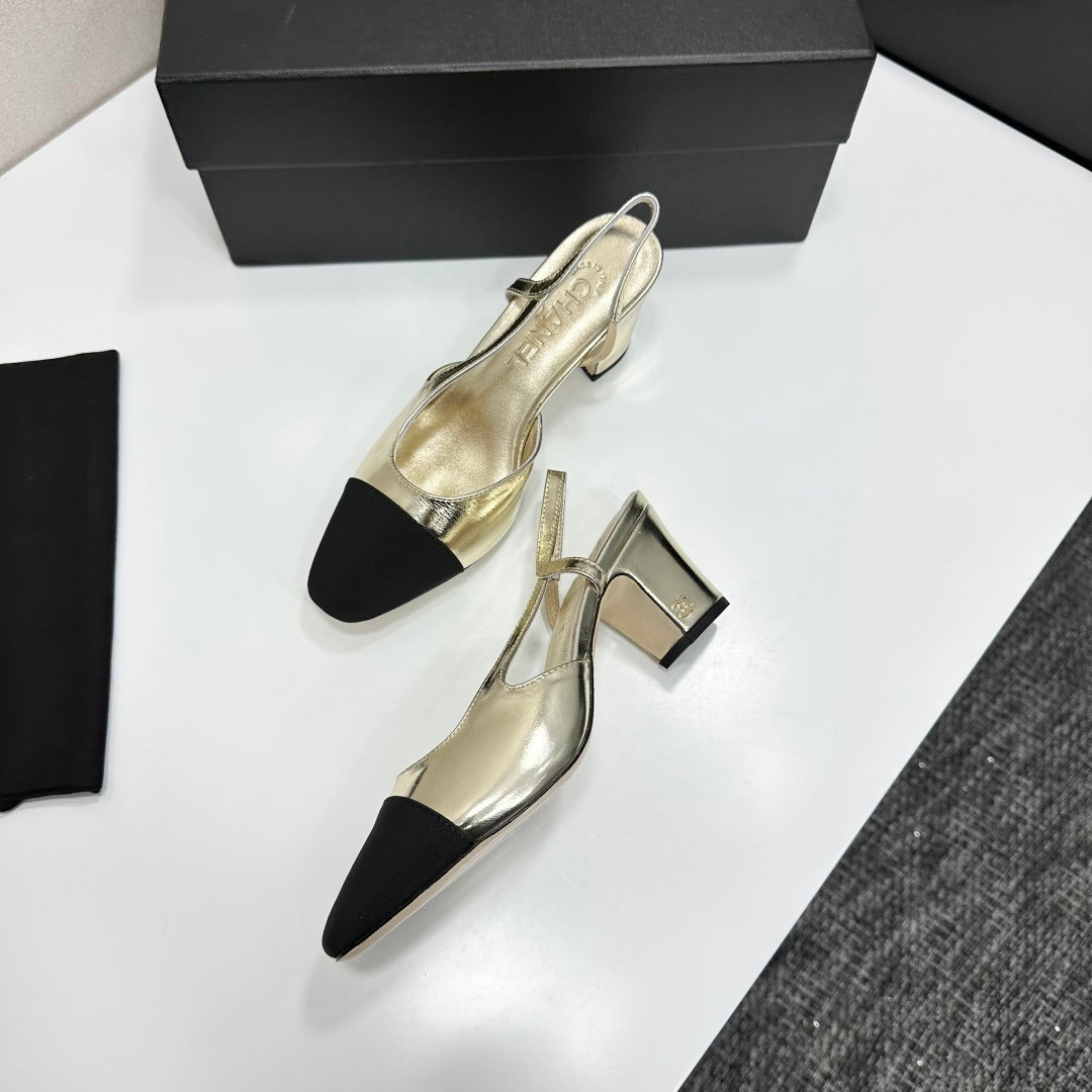 Chanel Classic Two-Tone Slingback Shoes