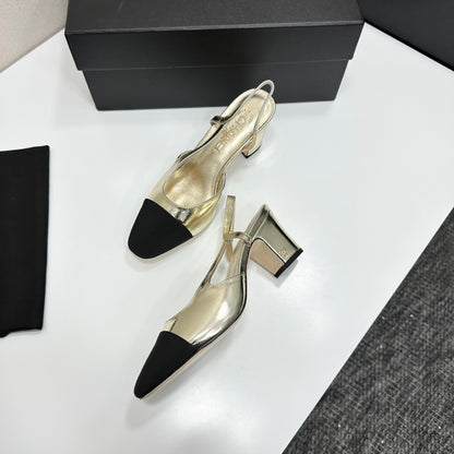 Chanel Classic Two-Tone Slingback Shoes
