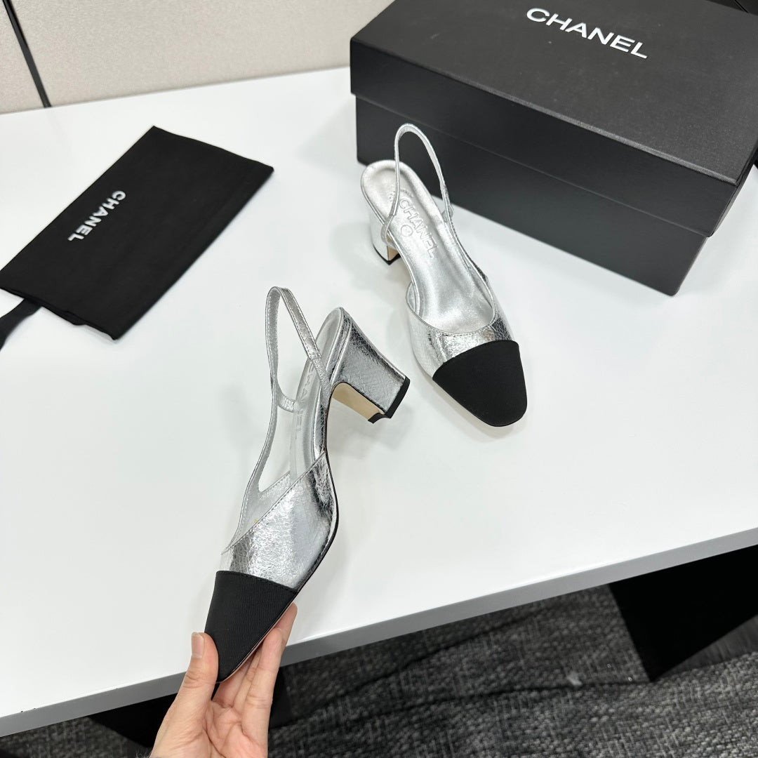 Chanel Classic Two-Tone Slingback Shoes