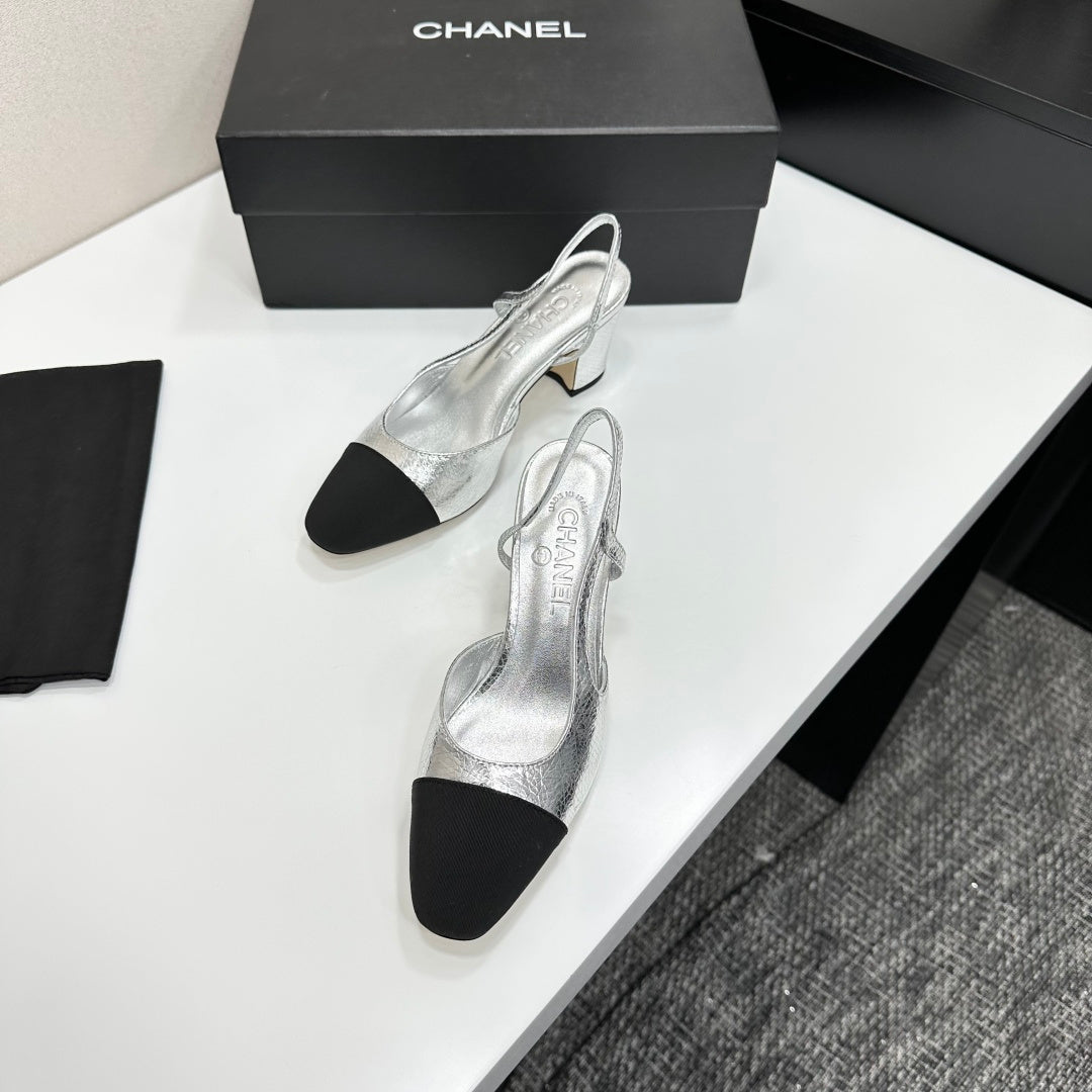 Chanel Classic Two-Tone Slingback Shoes