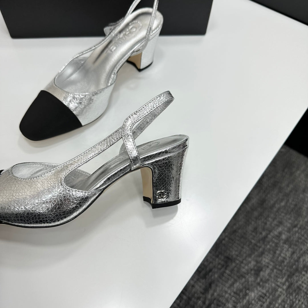 Chanel Classic Two-Tone Slingback Shoes