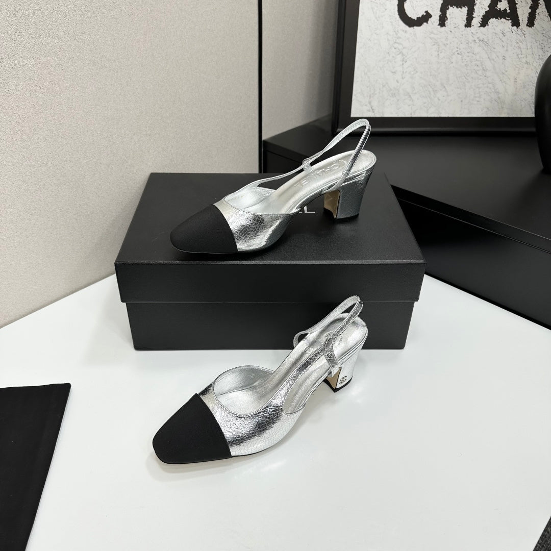 Chanel Classic Two-Tone Slingback Shoes