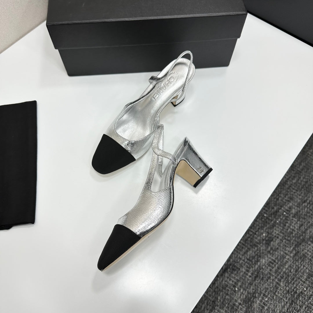 Chanel Classic Two-Tone Slingback Shoes