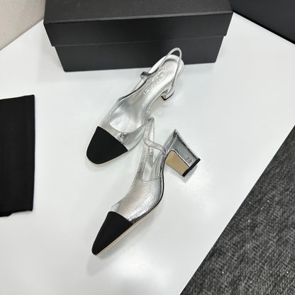 Chanel Classic Two-Tone Slingback Shoes