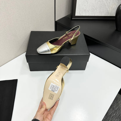Chanel Classic Two-Tone Slingback Shoes
