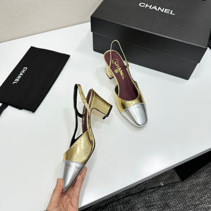 Chanel Classic Two-Tone Slingback Shoes