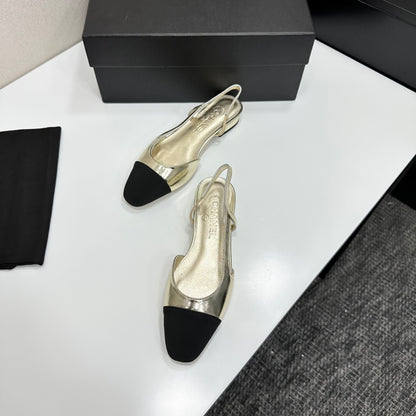 Chanel Classic Two-Tone Slingback Shoes