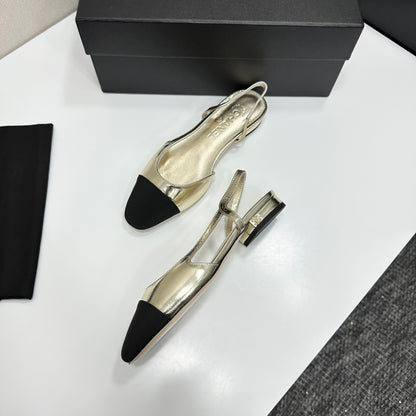 Chanel Classic Two-Tone Slingback Shoes