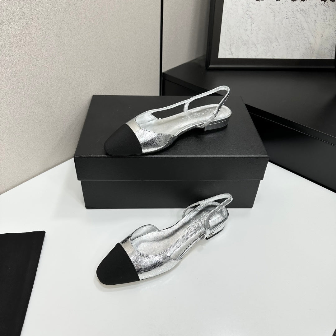 Chanel Classic Two-Tone Slingback Shoes