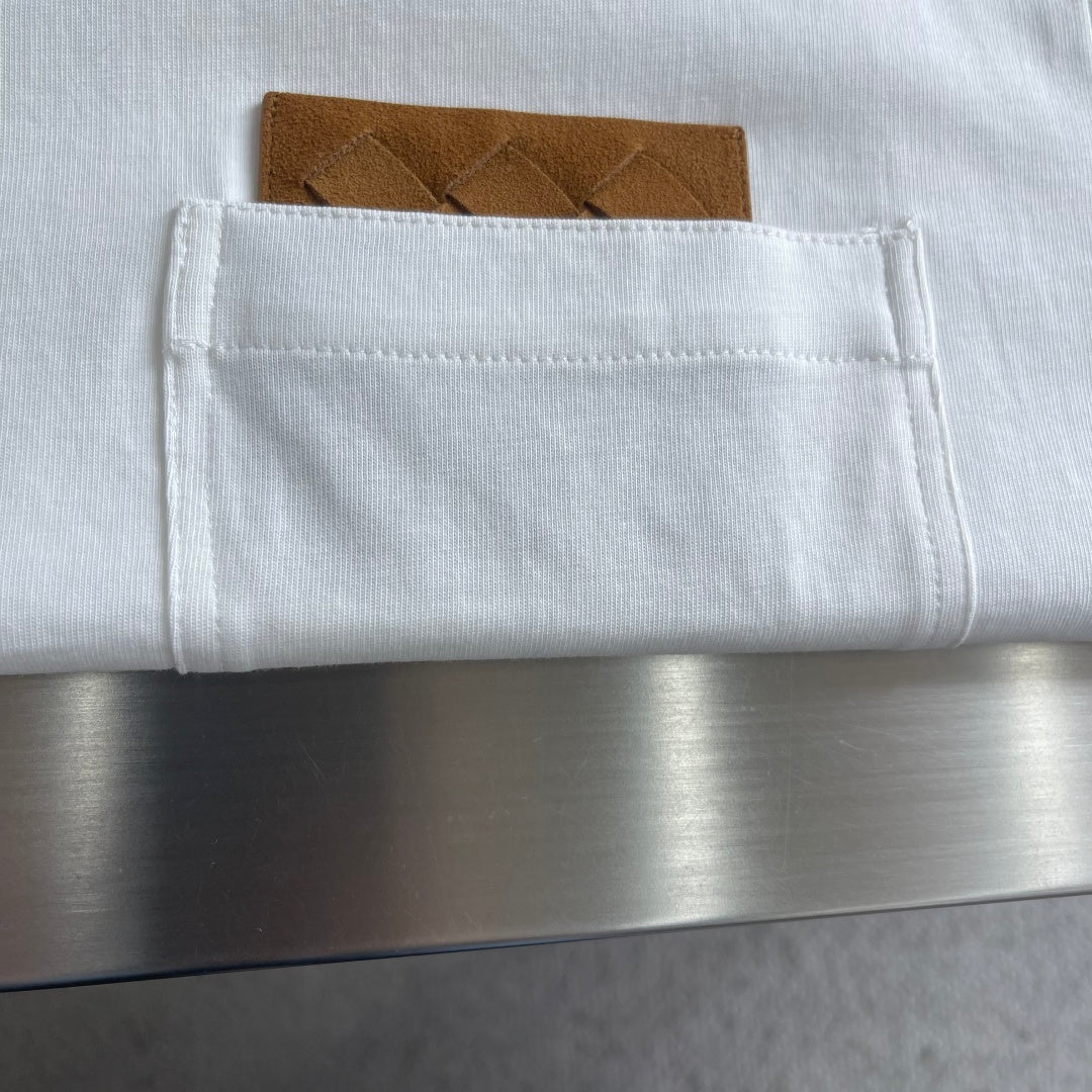 Bottega Veneta Woven Leather Pocket T-Shirt