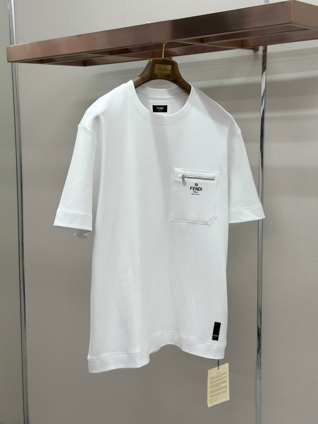 Fendi Roma Logo Zip Pocket T-Shirt
