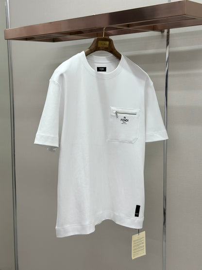 Fendi Roma Logo Zip Pocket T-Shirt