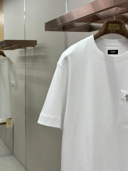 Fendi Roma Logo Zip Pocket T-Shirt