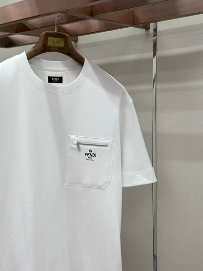 Fendi Roma Logo Zip Pocket T-Shirt