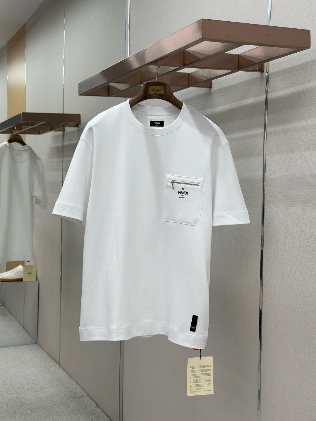 Fendi Roma Logo Zip Pocket T-Shirt