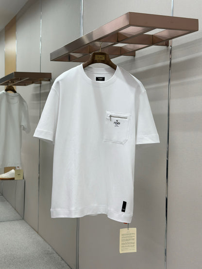 Fendi Roma Logo Zip Pocket T-Shirt