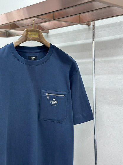 Fendi Roma Logo Zip Pocket T-Shirt