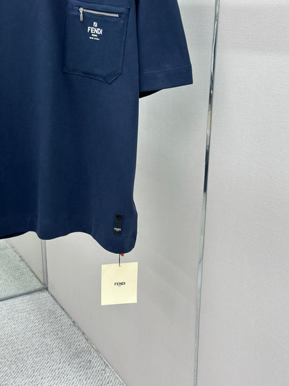 Fendi Roma Logo Zip Pocket T-Shirt