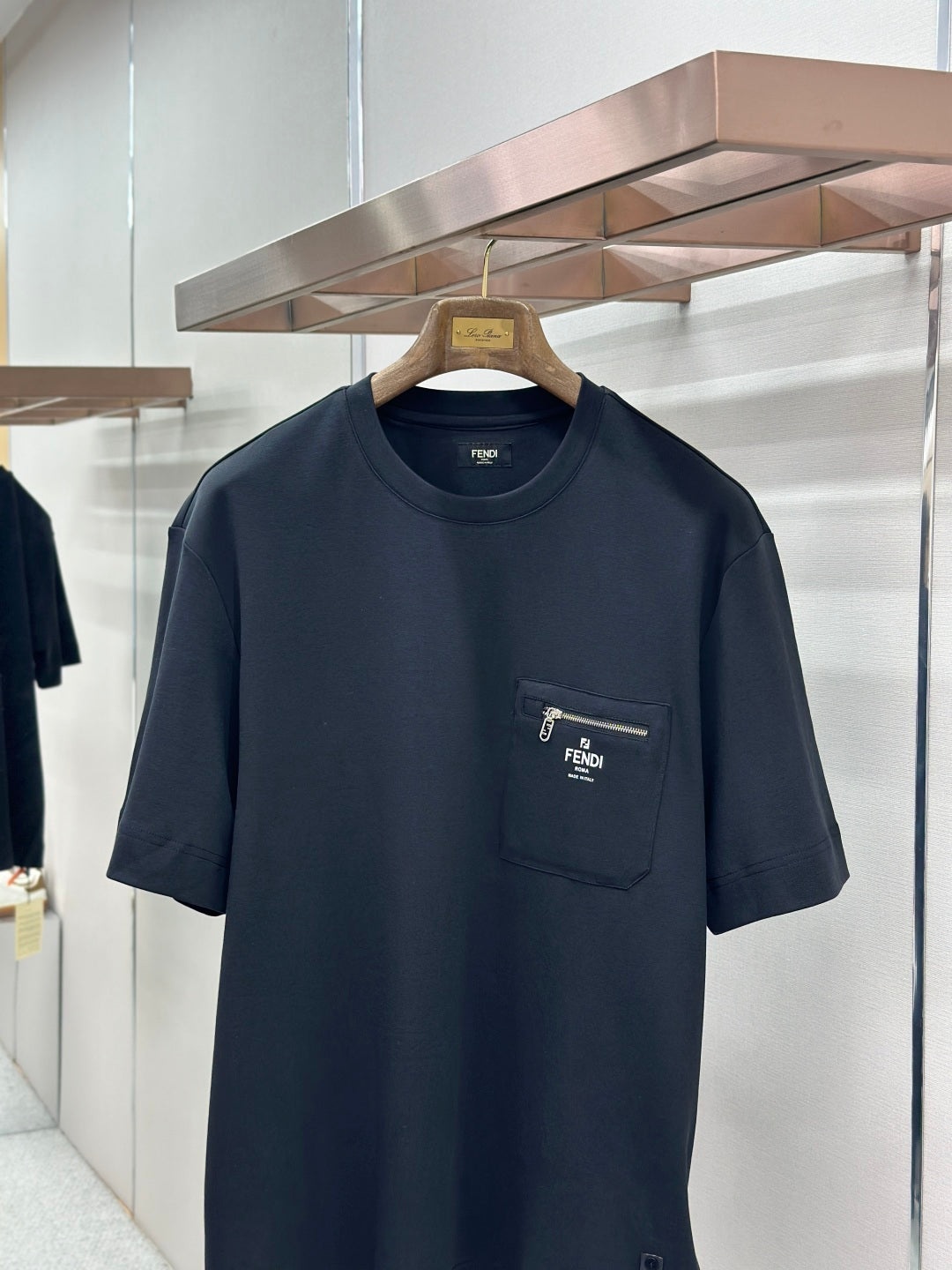 Fendi Roma Logo Zip Pocket T-Shirt