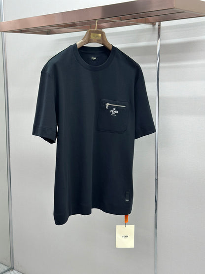 Fendi Roma Logo Zip Pocket T-Shirt