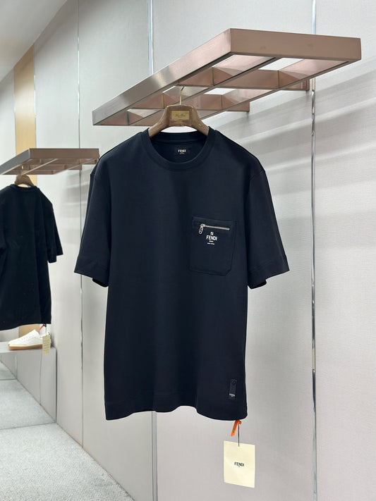 Fendi Roma Logo Zip Pocket T-Shirt