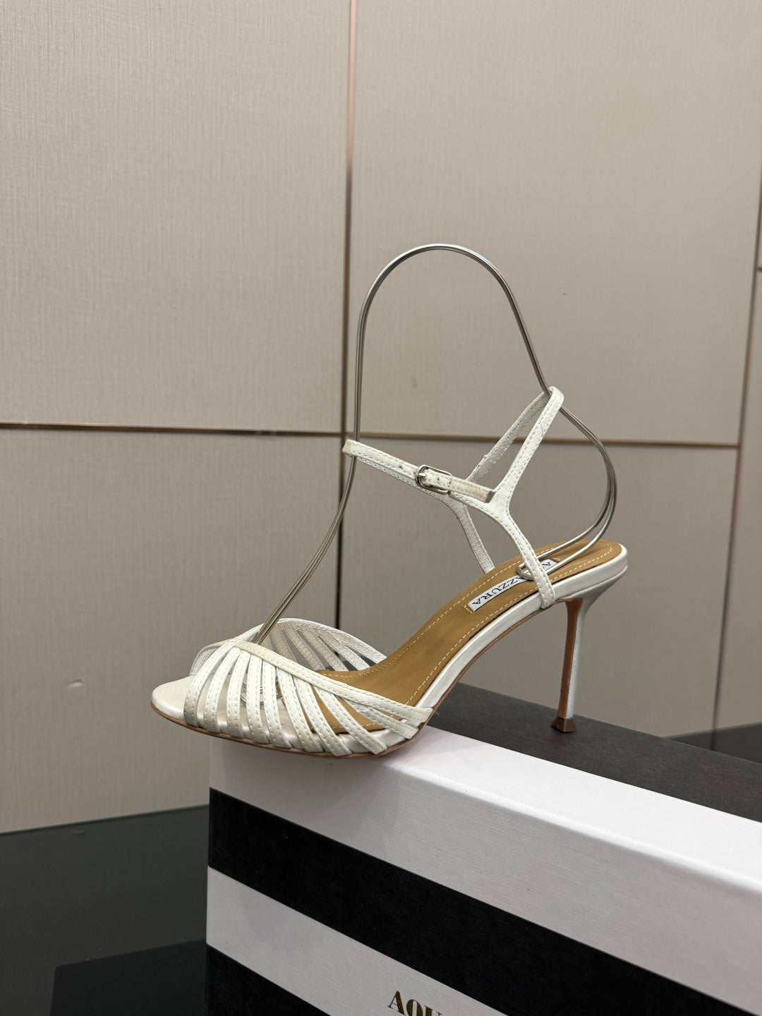 Aquazzura Rhinestone Silk Heeled Sandals – Spring/Summer Collection