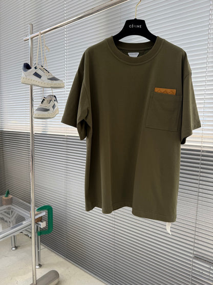 Bottega Veneta Woven Leather Pocket T-Shirt