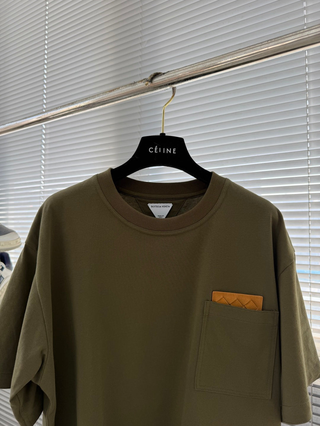 Bottega Veneta Woven Leather Pocket T-Shirt