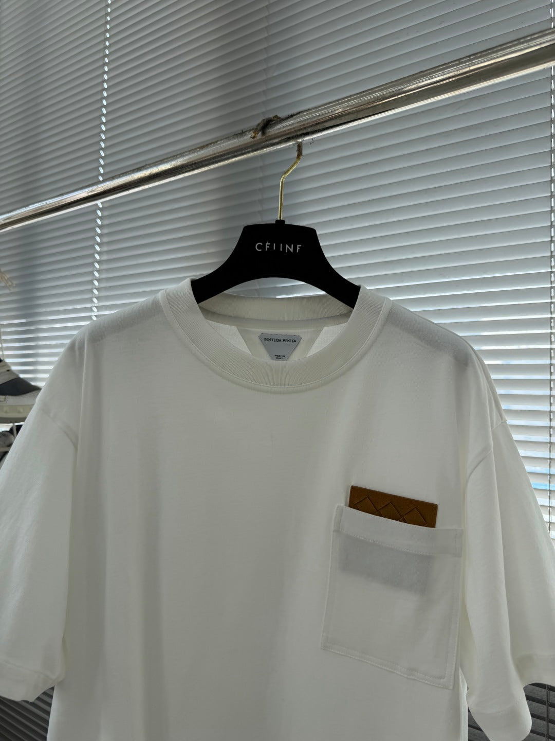 Bottega Veneta Woven Leather Pocket T-Shirt