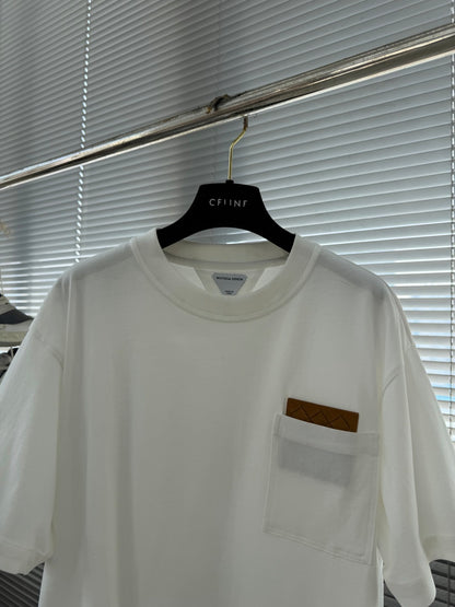 Bottega Veneta Woven Leather Pocket T-Shirt