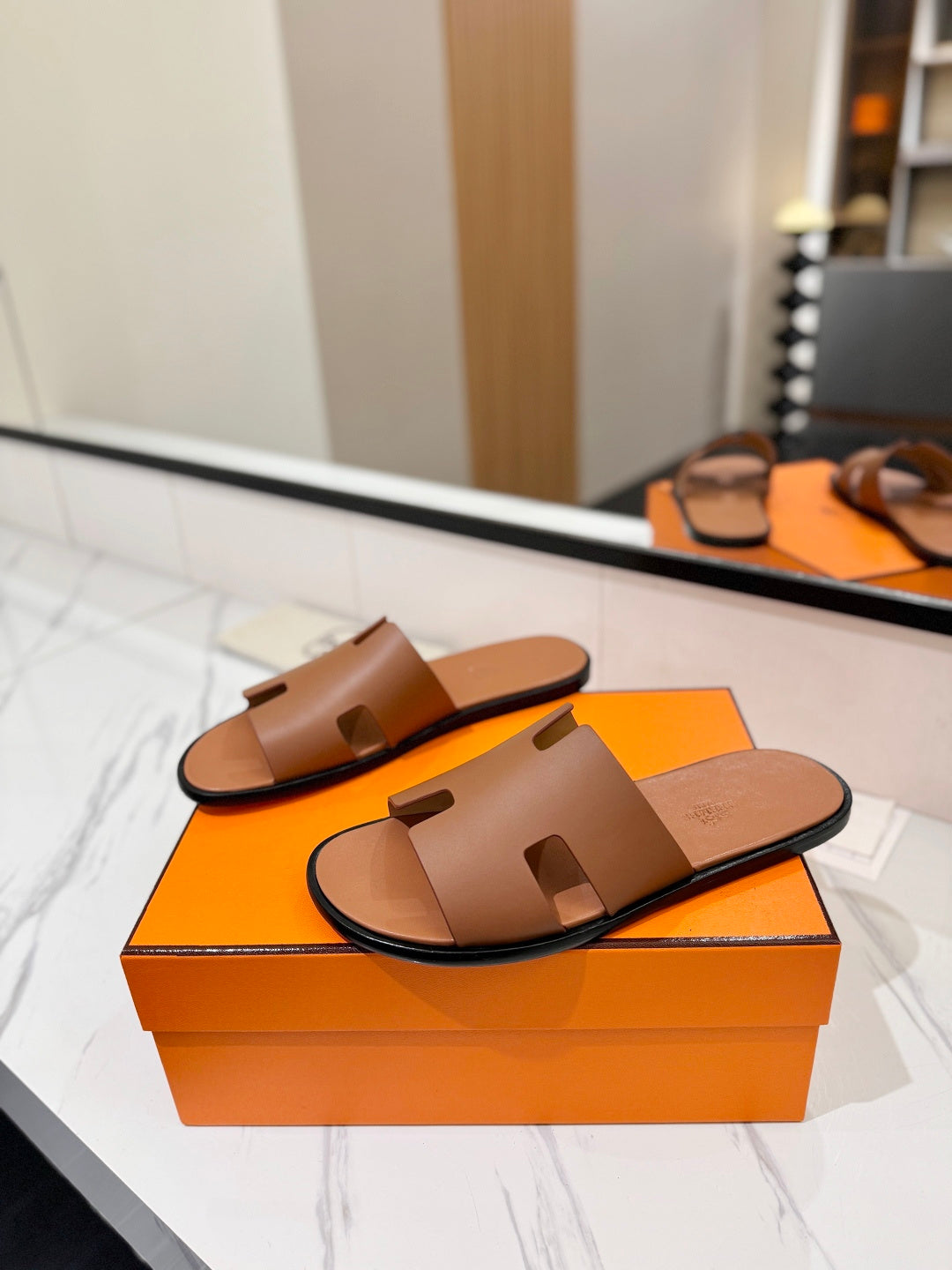 Hermès Classic Leather Slippers