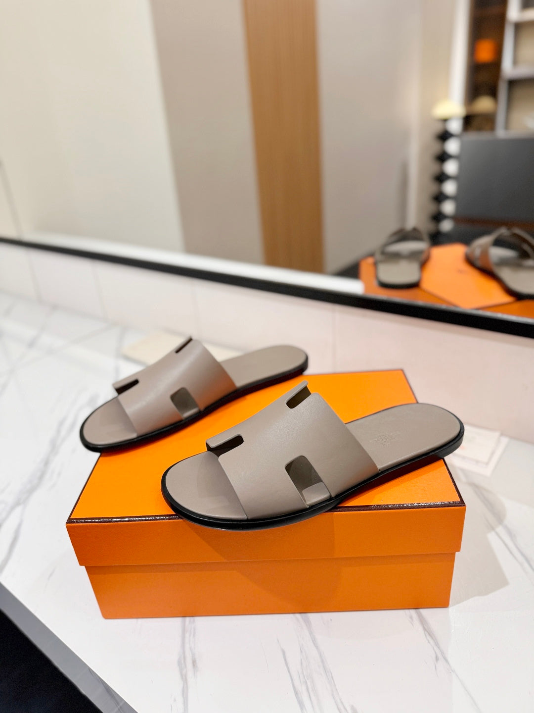 Hermès Classic Leather Slippers
