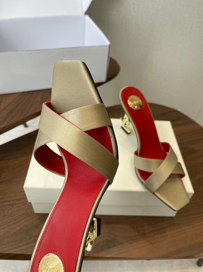 Saint Laurent Opyum Satin Heeled Mules – Early Spring Collection – 26S