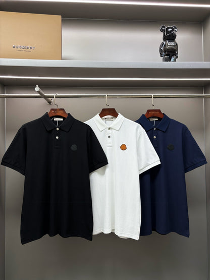 Moncler Leather Logo Patch Polo Shirt – Spring/Summer Collection