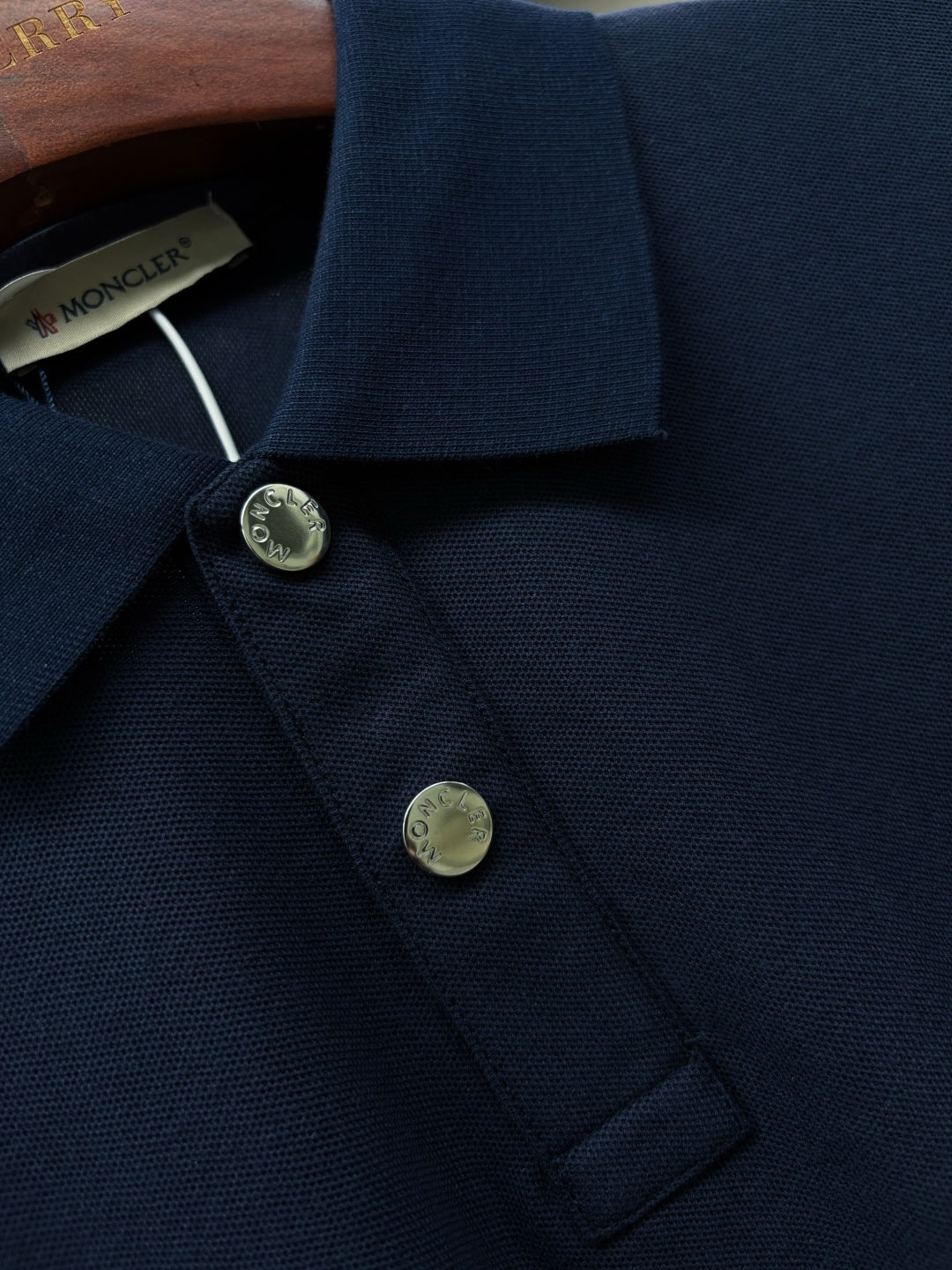 Moncler Leather Logo Patch Polo Shirt – Spring/Summer Collection