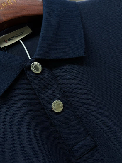 Moncler Leather Logo Patch Polo Shirt – Spring/Summer Collection